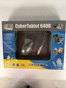 6400 Adesso 783750002202 Cybertablet 6 Inch X 4.5 Graphics Tablet With Wireless Mouse
