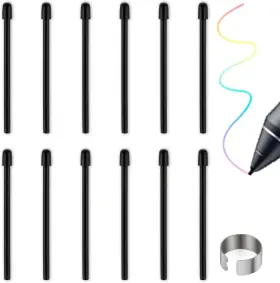 Pen-12lin Branded Standard Pen Nibs For Wacom 12pcs Black Refill Tips Intuos Pro Wa
