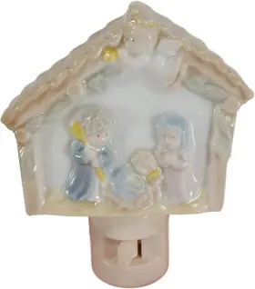 5679 Cosmos Fine Porcelain Holy Family Night Light 4-1/4-inch