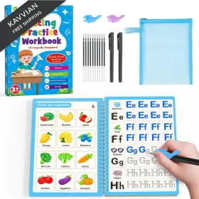 D-fantix Am-op030 D-fantix Magic Grooved Writing Practice For Kids Age 3-5 Reusable Blue