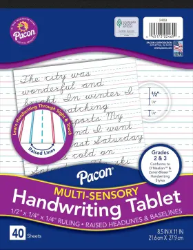 Dixon Ticonderoga Co 705353339813 Pacon Multi-sensory Ruled Handwriting Tablet White