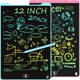 Uscat1 Electight 12 Inch Lcd Writing Tablet 2-pack Colorful Doodle Board For Kids - Pink And Blue