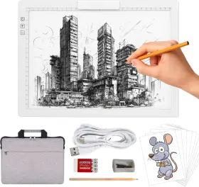 Elice-a4-d28w-b Elice Rechargeable A4 Light Pad With Bag Innovative Stand And Top Clip White