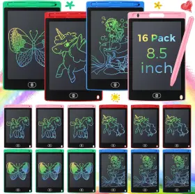 Epakh 744759647948 16 Pieces Lcd Writing Tablet Doodle Pad For Kids 8.5 Inch Drawing Board Colo