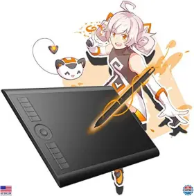 B07hqdn7w6 Gaomon 10x6 Inch Drawing Tablet 8192 Levels Stylus Touch Ring 10 Hot Keys Art Use