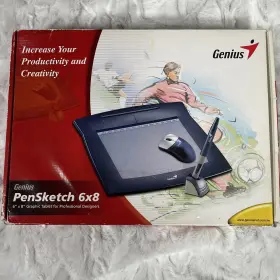Genius 091163214267 Pensketch 6x8 Graphic Tablet For Professional Designers New Open Box