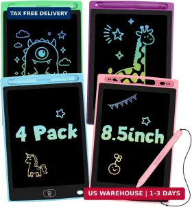 Glochin 607601467883 4 Pack Lcd Writing Tablet For Kids Erasable And Reusable Toddler Doodle Board I