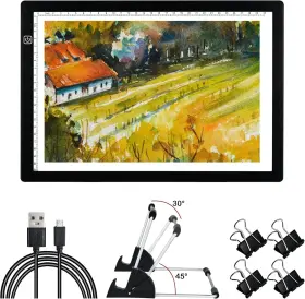 Gryiyi 791564603607 A4 Led Tracing Light Pad Portable Art Box With Scale Black1