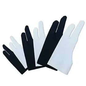 Gz-two-fingergloves-6-bw Gzingen 6 Pieces Artist Glove For Drawing Tablet S M L Two-finger Black White #2