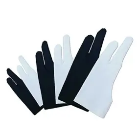 Gz-two-fingergloves-6-bw Gzingen 6 Pieces Artist Glove For Drawing Tablet S M L Two-finger Black White