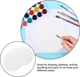 Qs1226d0184 Hapinary 40 Pcs Textured Cardstock Round Painting Cards Blank 17x17cm White #3
