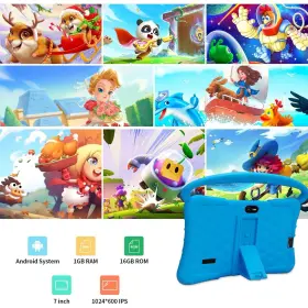 Hdj 715748388241 7 Inch Android 12.0 Tablets For Kids 32gb Memory Tablet With Shockproof Case Blue #2