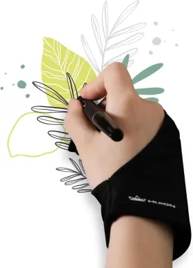 Huion Gl03a Palm Rejection Artist Free Size Lycra Two Finger Glove For Graphics Tablet
