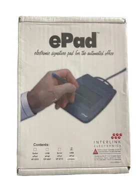 W0816 Interlink Electronics - Epad Electronic Signature Pad Usb Vp 9801 Original Box
