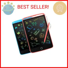Kidwill 759838044167 2 Pack Lcd Writing Tablet For Kids - Colorful Screen Drawing Board 8.5inch Doodl