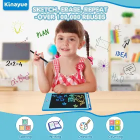 Ytsdc9 Kinayue 8.5 Inch Lcd Writing Tablet For Kids Reusable Doodle Drawing Blue #3