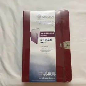 Ana-00009 Livescribe Dot Paper Unlined Journals 3-4 2 Pack Red 5.25 Inch X 8.25 New Sealed