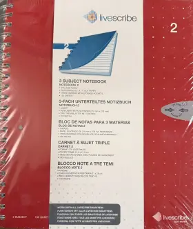 Ana-00025 Livescribe Notebook Dot Paper 2 College Ruled 3 Subject 150 Sheets Pulse Sealed
