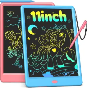 Magic Jimmy 445020512523 2 Pack 11 Inch Lcd Writing Tablet Doodle Board Colorful Electronic Drawing Pads