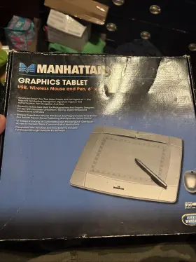 Manhattan 766623174572 Usb Drawing Graphics Tablet With Wireless Mouse And Pen