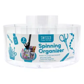 87905 Nobrand Spinning Arts And Crafts Storage Caddy Rotating Clear 7 Sections