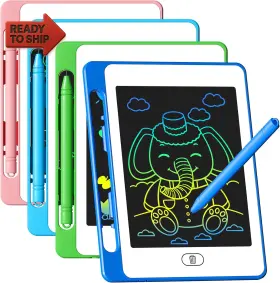 Omxdg 445030266218 4 Pack Lcd Writing Tablet For Kids 6.5 Inch Colorful Doodle Board Drawing Tabl