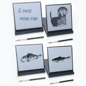 Ph-wd002-2pczz Parallel Halo 4 Pack Water Drawing Board Mini Zen Buddha Meditation Black