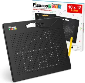 Ptb01-blk Picassotiles Magnetic Drawing Board 748 Beads Pad Large 12x10 Inch Stem Writing