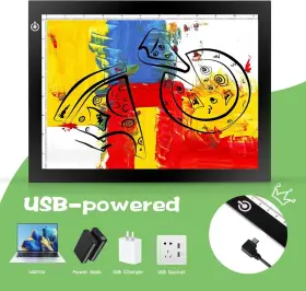 Gge06 Rtjoy A4 Led Light Tracing Box Pad Adjustable 9x12 Inch Usb Powered Black #3