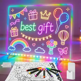 Signsxcel Leddryboards01 Led Note Board With Colors 16ftftdrawing Tablet 6 Modes And 8 Light Up Drawin