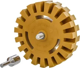 Rew-386 Tcp Global Rubber Eraser Wheel With Drill Adapter - 4 Inch Knobby Slotted Edge Pad Rew-386 Tcp Global Rubber Eraser Wheel With Drill Adapter - 4 Inch Knobby Slotted Edge Pad