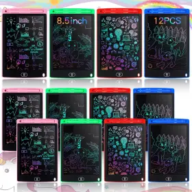 Tinlade-tablets-72 Tinlade 445007435470 12 Pack Lcd Writing Drawing Tablets 8.5 Inch Bulk Colorful Doodle Board