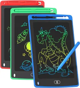 Tqu 744110839371 3 Pack Lcd Writing Tablet For Kids 8.5 Inch Colorful Doodle Board Drawing Table