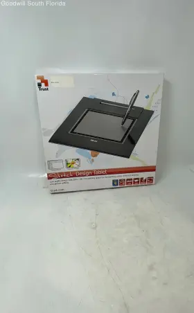 12325 Trust Black Sketch Design Graphics Drawing Usb Tablet Open Box Not Tested