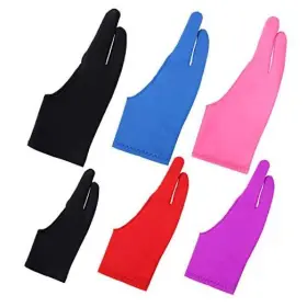 6-gloves Tunan 6pcs/3 Sizes Artist Gloves For Drawing Tablets Two-finger Left Or Right Hand