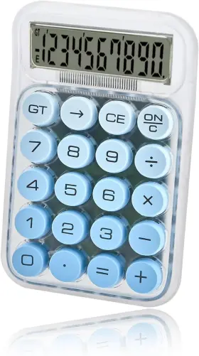 Valtiner0014e Valtiner Desktop Calculators Gradient Color Mechanical Large Lcd Display Blue
