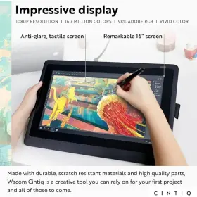 Wacom Cintiq 726084236363 16 Drawing Tablet With Screen Response Graphic Design Animation T