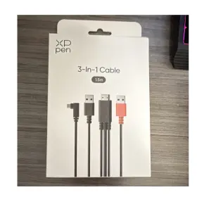 Xp-pen Acw05 Xp-pen 3-in-1 Cable Wired 1.5m For Graphics Tablets