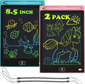 Yidedraw 726084939806 Lcd Writing Tablet Colorful Screen Rechargeable Doodle Board 2pc-blue Pink
