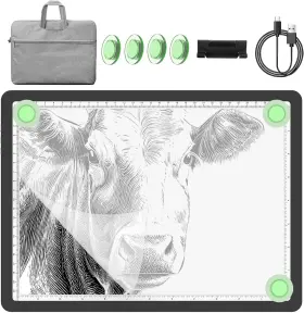 9000lux Yingwond A4-d60 A4 Rechargeable Tracing Light Box With Padded Black