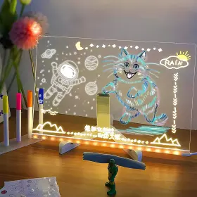 Hb01 Yiwushiqianxunwenhuayongpinyouxiangongsi Childrens Luminous Drawing Board Led Note With Colors Light