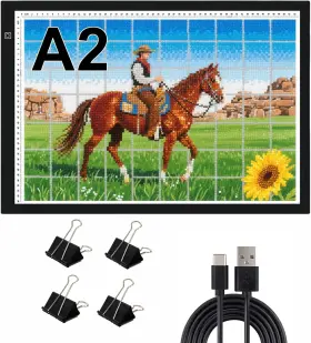 A2-no Yuzamoor A2 Extra Large Tracing Led Light Pad For Diamond Art Premium Black
