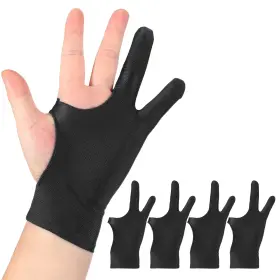 Zaplyte 609044406191 4pcs Artist Drawing Glove S Size Two Finger Graphics Painting Black