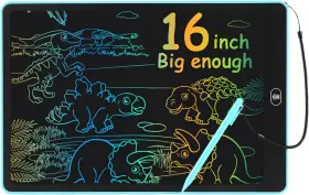 Zenzal 744759605665 16 Inch Lcd Writing Tablet For Kids Colorful Drawing Pad Doodle Board Blue