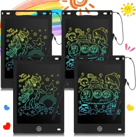 23081602 Zonon 4 Pcs Lcd Writing Tablet 8.5 Inch Doodle Board Drawing Black