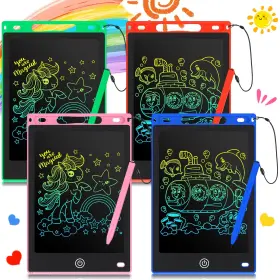 Zonon Board-00 4 Pcs Lcd Writing Tablet 8.5 8.54 X 5.75 Inches Blue Red Green Pink