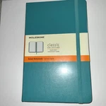 Moleskine Brisk Blue Medium Hard Cover Notebook, X8.25 New/sealed, Lined. Fixed Price $17.00.