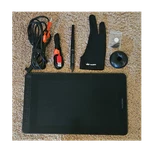 Huion Kamvas 12 Graphics Tablet With Pen, Glove, Cables, And Accessories. Fixed Price $145.00.