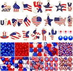 480PCS+ Patriotic Beads Charms For Jewelry Making Enamel 4TH Of July American Fl. Fixed Price $20.19.