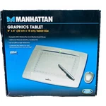 Manhattan WP8060 Graphics Tablet Usb 6"X8" A5 W/ Wireless Mouse No Pen. Fixed Price $42.24.